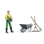 Bóndi með hjólbörur og áhöld - Image 3